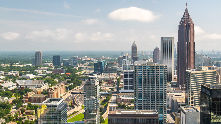 Atlanta Skyline At Night Time Lapse 4k 1080p - Time Lapse Of Atlanta ...