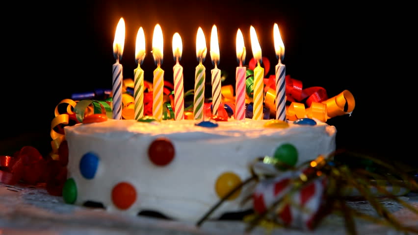 Time Lapse Burning Birthday Cake Stock Footage Video 100