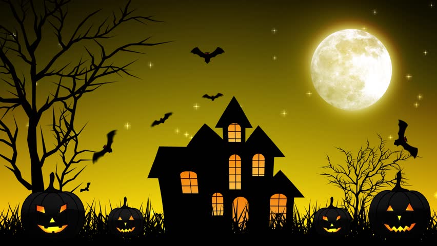 halloween background animation with the concept of spooky pumpkins moon and bats and haunted castle - Halloween Background Video halloween background animation with the concept of spooky pumpkins moon and bats and haunted castle - Halloween Background Video