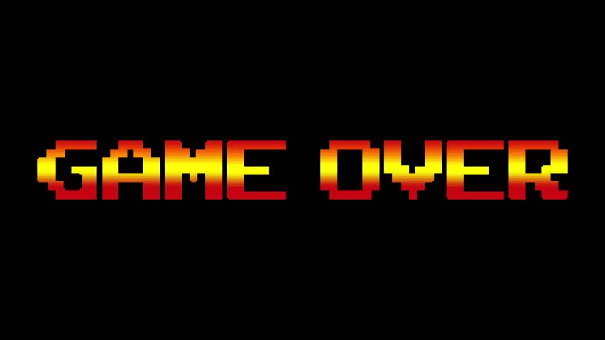 Game Over Insert Coin Arcade Retro Video Game Screen Animation Graphic 