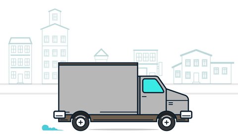 Delivery Truck Animation Against Background City2d Stock Footage Video  (100% Royalty-free) 31318456 | Shutterstock