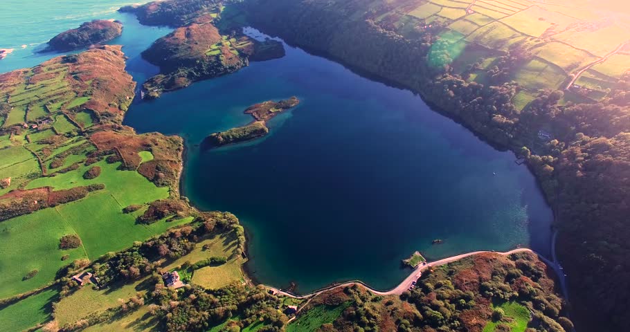 Lough Hyne. Co Cork, Ireland seen from the sky