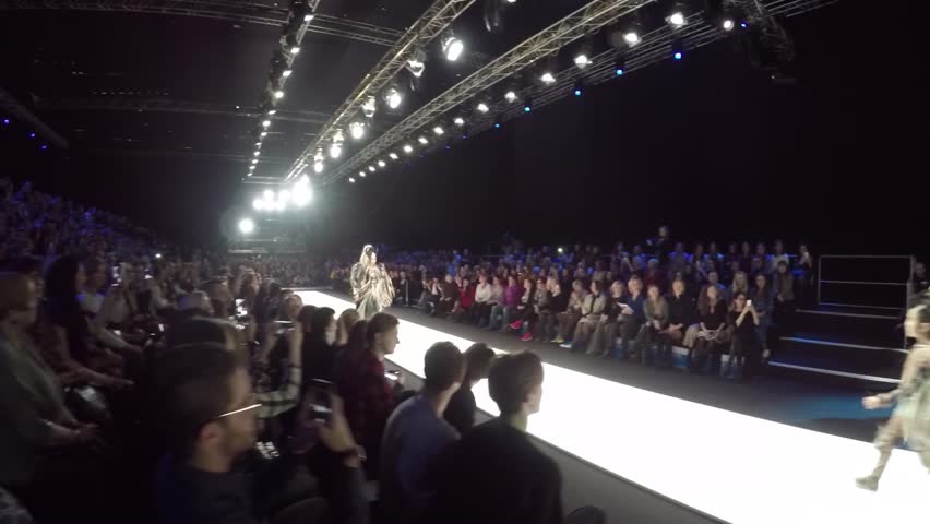 Out Of Focus Background Models Walk The Runway During Fashion Out Of Focus Background Models Walk The Runway During Fashion