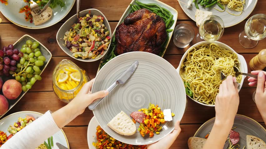 Food Table Top View Stock Footage Video | Shutterstock