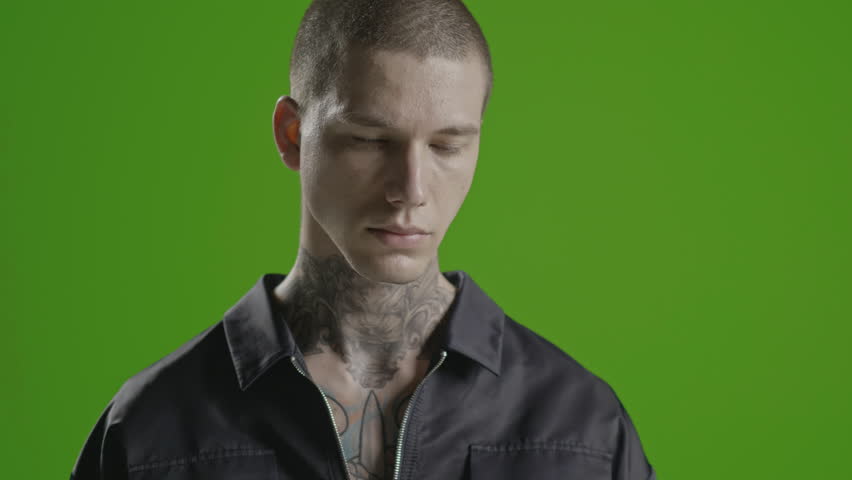 handsome confident successful stylish man portrait neck tattoo handsome confident successful stylish man portrait neck tattoo