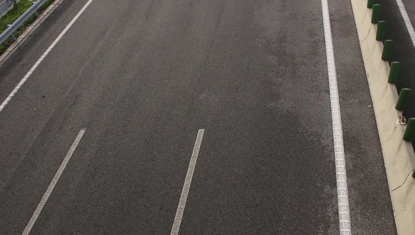 3 LAne Traffic highway Top view - HD stock footage clip