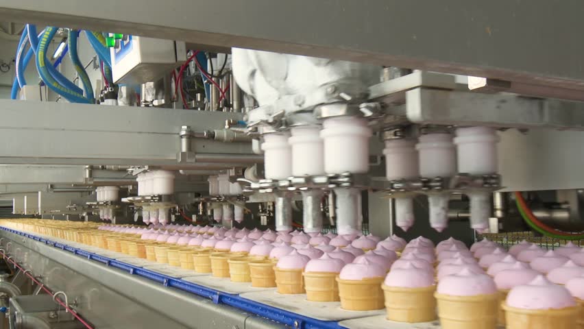 Ice Cream Factory. Filling of Stock Footage Video (100% 
