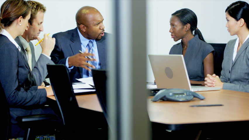 Male African American Business Consultant In Client Meeting Close Up ...