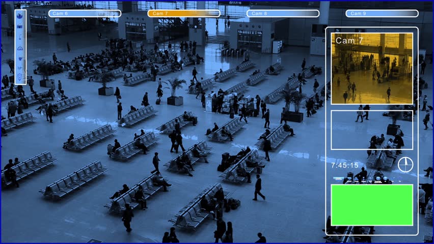 Surveillance with green screen