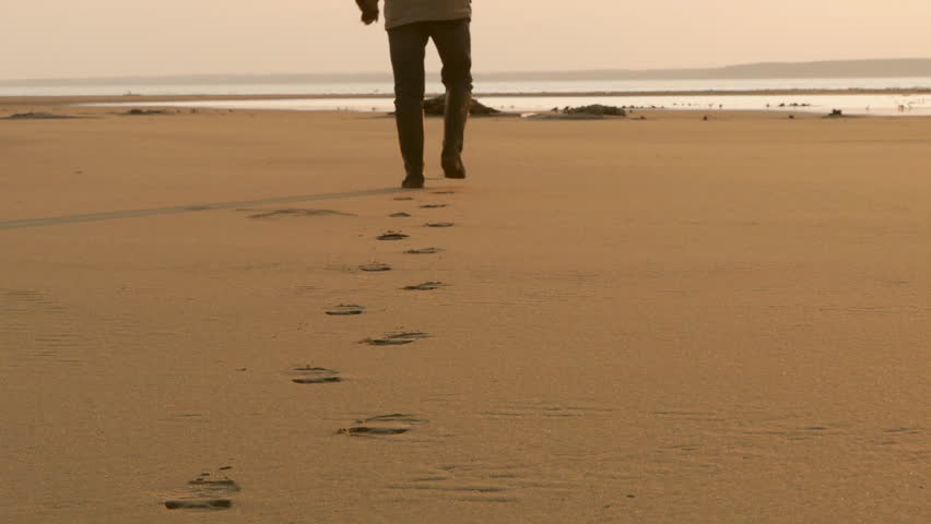 Footprints In Sand Stock Footage Video | Shutterstock