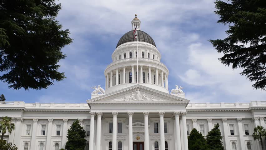 Beautiful Scenery Of State Capital Building From Earth Sacramento ...