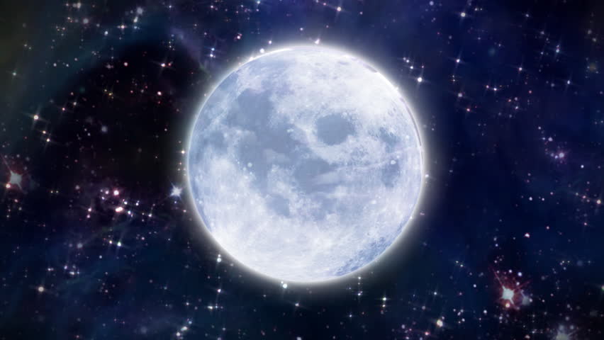 Beautiful Moon Shine With Stars And Clouds. Looped Animation. HD 1080 ...