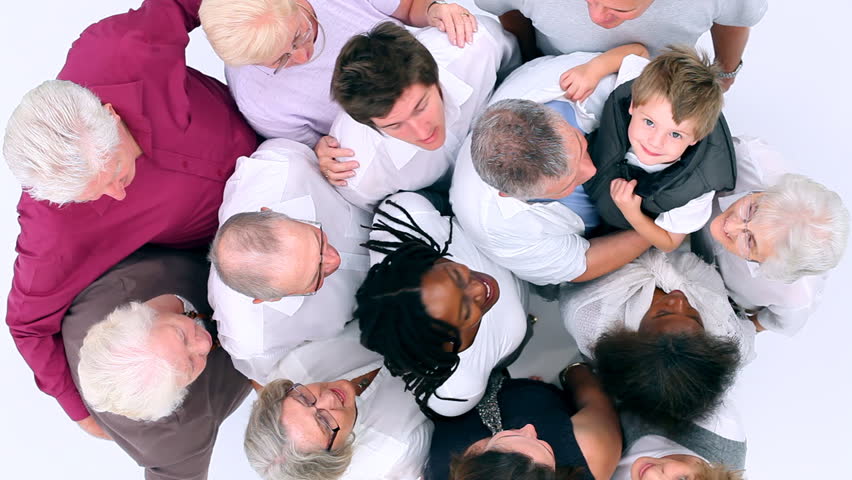 Group Of People Coming Together To Form A Happy Close Group Of ...