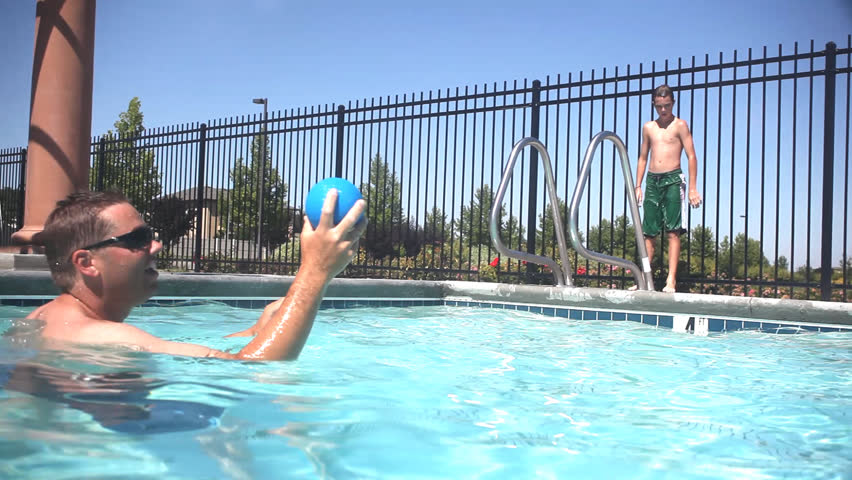 jumping into pool