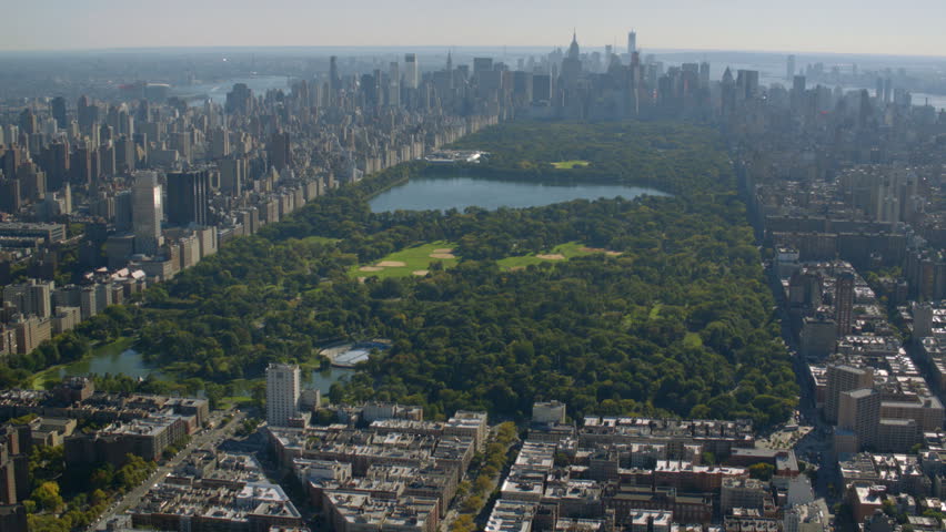 Aerial View At Sunset Of Central Park, Upper East And West Side ...