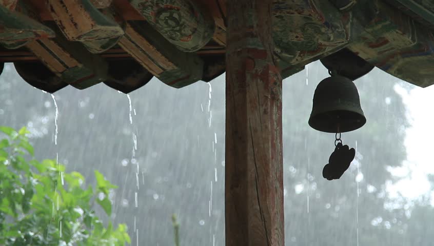 Wind Chimes Stock Footage Video 1423183 Shutterstock Wind Chime Hanging And Swaying In Under The Eaves Of Temple Magoksa Hd