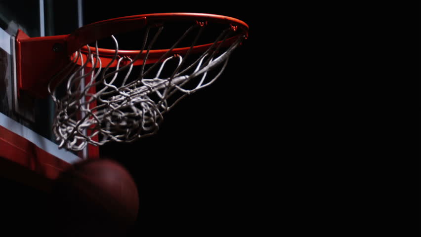 Stock Video Clip of Close up of a basketball falling ...