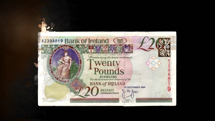 Burning Cash Irish Pounds Sterling Stockvideos Filmmaterial