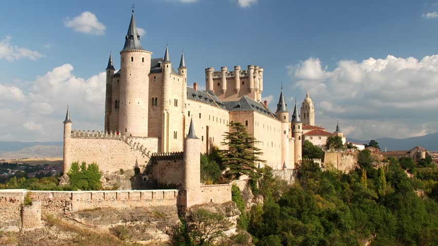 Segovia Castle (Alcazar Of Segovia) Time Lapse Video. Castile And Leon ...