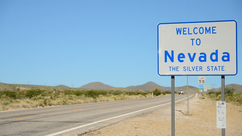 California Nevada State Border Stock Footage Video (100% Royalty-free