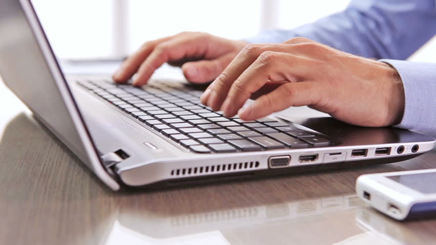 Close Up Of A Man Using Computer / HD Stock Footage Of 