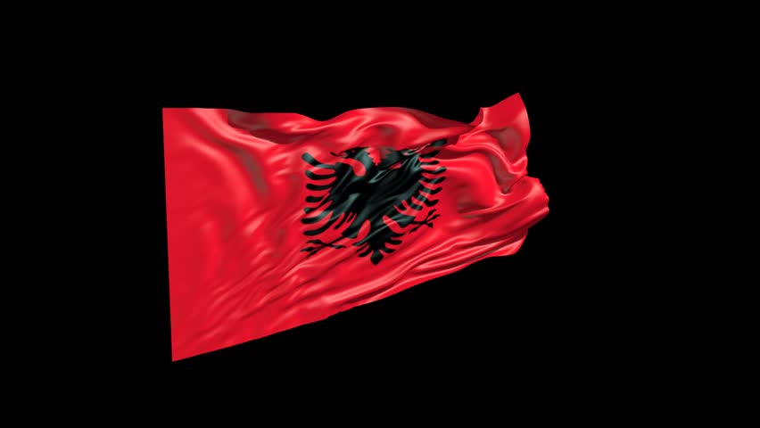 Flag Of Albania Beautiful 3d Animation Of The Albania Flag With Alpha ...