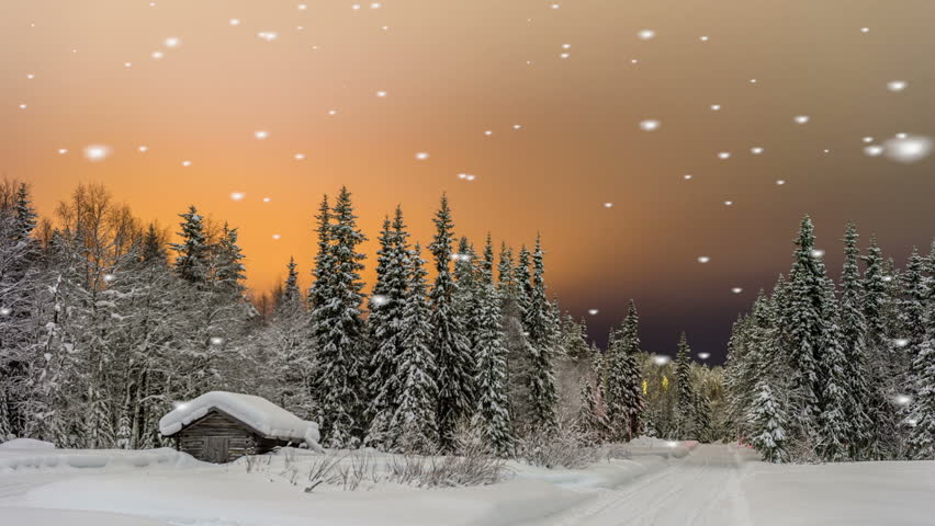 Falling Snow On A Quaint Stock Footage Video 100 Royalty Free