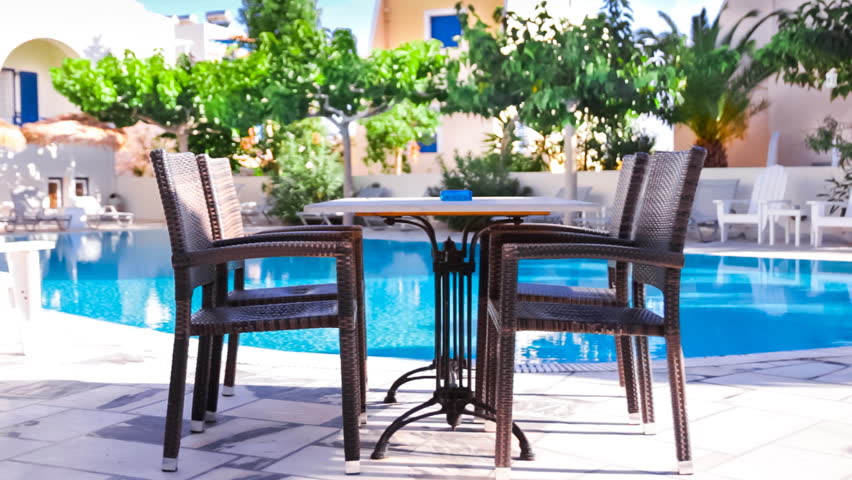 Stock Video Of Table And Chairs Swimming Pool At 5086436