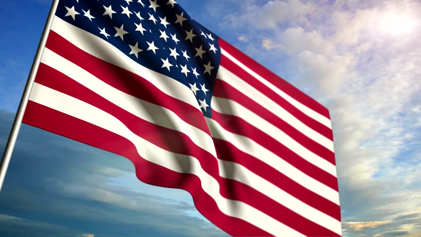 Stock video of animation of the american flag in 5088986