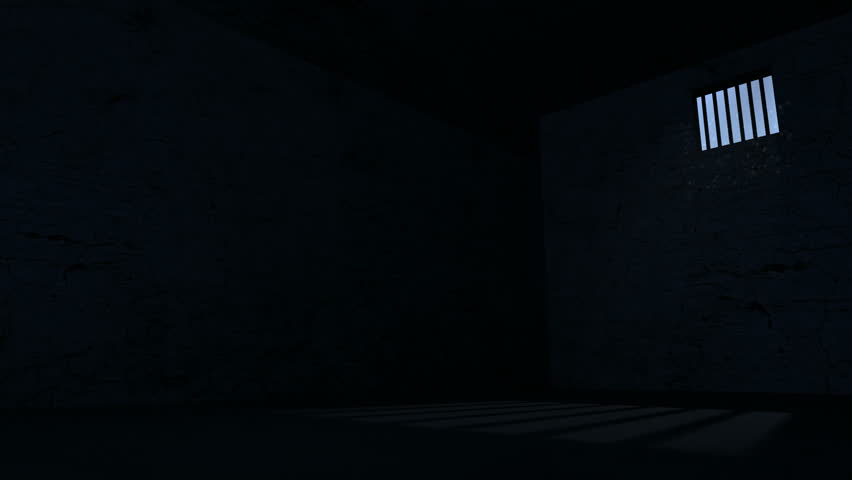 A Jail Cell Dark With Sunlight Through The Window. Secure Prison. Stock Footage Video 14598718