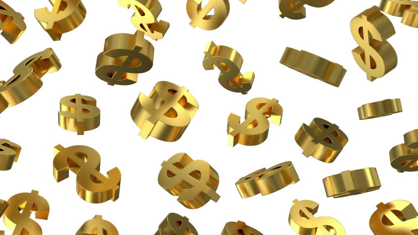 Animation Of Golden Dollar Signs Stock Footage Video 100 Royalty Animation Of Golden Dollar Signs Falling On White Background Hq Seamless Looping Video Clip With Alpha Channel