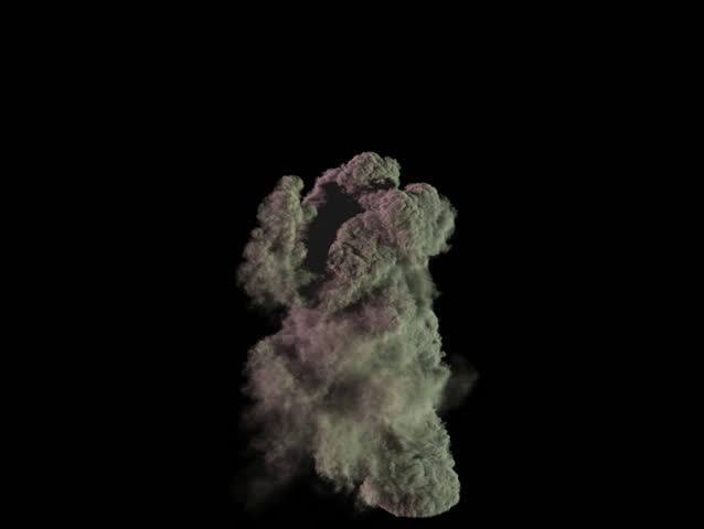 Smoke VFX Element With Alpha Channel Matte. Created Using Proprietary ...