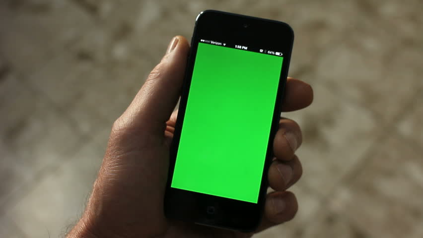 Leave screen. Smartphone Green Screen.