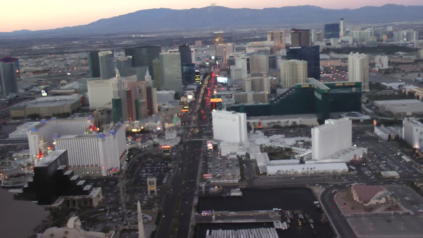 LAS VEGAS - CIRCA 2014: Aerial View At Sunset Of Las Vegas Strip In Las ...