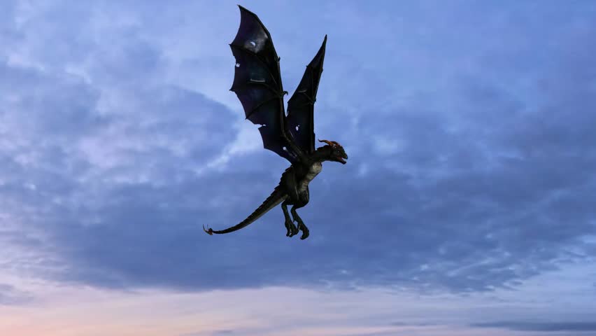 Dragon in Flight On Sky Stock Footage Video (100% Royalty-free) 5939186 ...