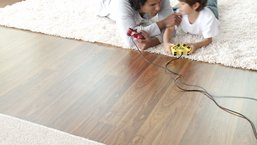 Father And Son Playing Video Stock Footage Video 100 Royalty