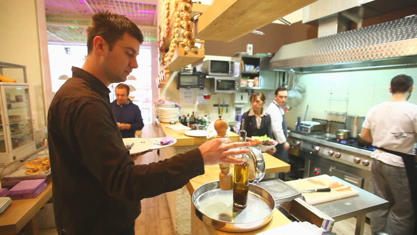Busy Restaurant Kitchen busy chefs in kitchen in restaurant stock footage video 6091616 Busy Restaurant Kitchen busy chefs in kitchen in restaurant stock footage video 6091616
