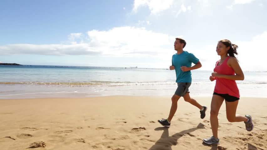 People Running On Beach Training Stock Footage Video 100 Royalty Save