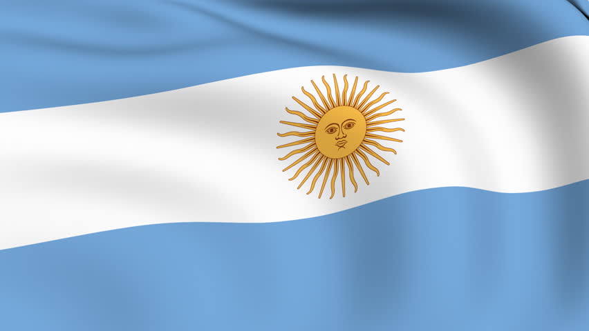 Closeup Of Argentina's Flag With The Sun Behind (fabric Detail ...