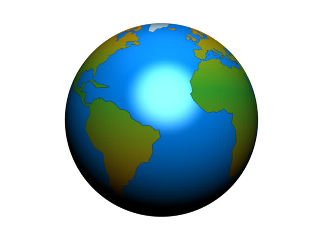 3D Earth On A White Background With Green Continents On A Partially ...