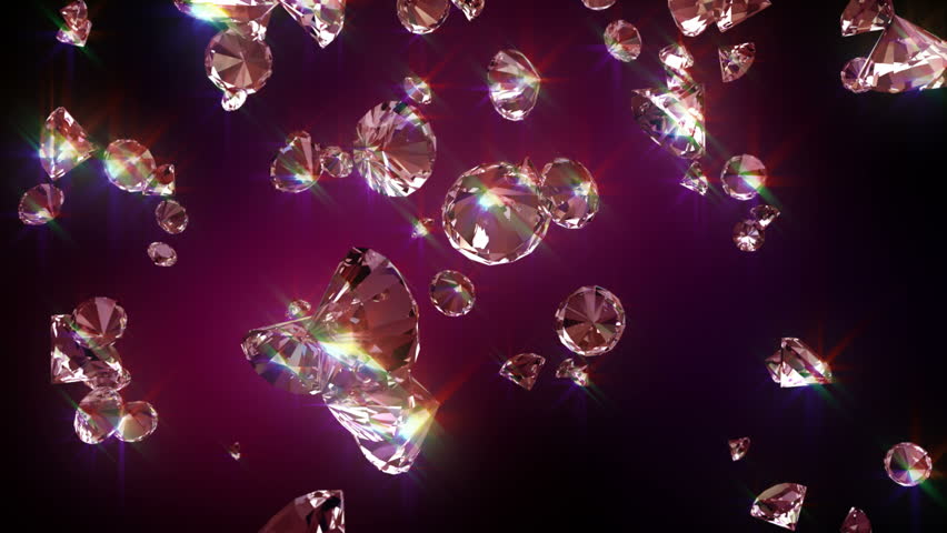 Falling Diamonds. Falling Diamonds 3d Stock Footage Video (100% Royalty