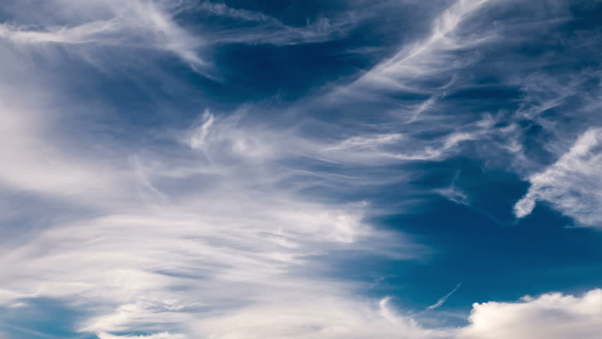 Stock Video Clip of 4K. Beautiful white cirrus clouds ...