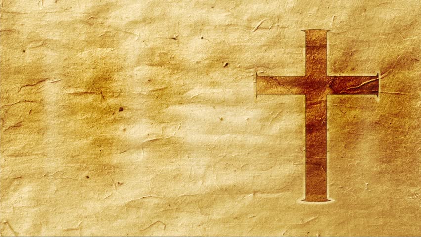 A Cross On Parchment with Stock Footage Video (100%