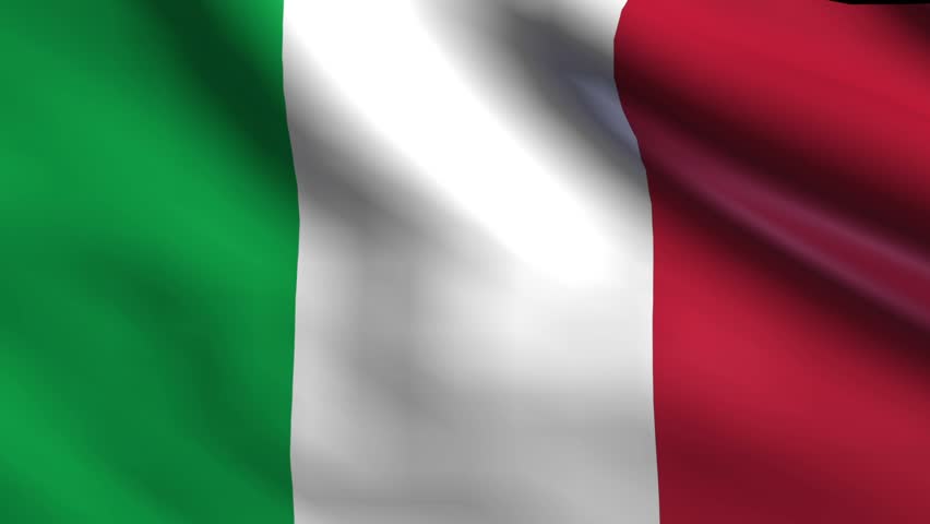 Creased Italian Flag In Slow Motion With Visible Wrinkles And Seams ...