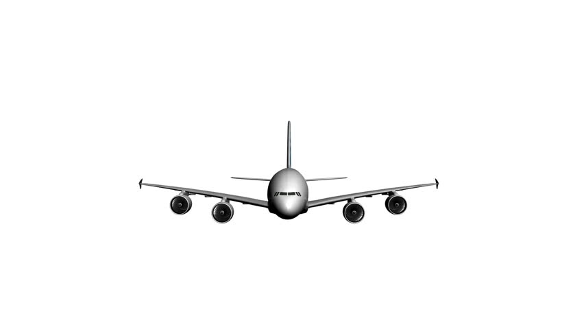 Airplane On White Background with Stock Footage Video (100% Royalty