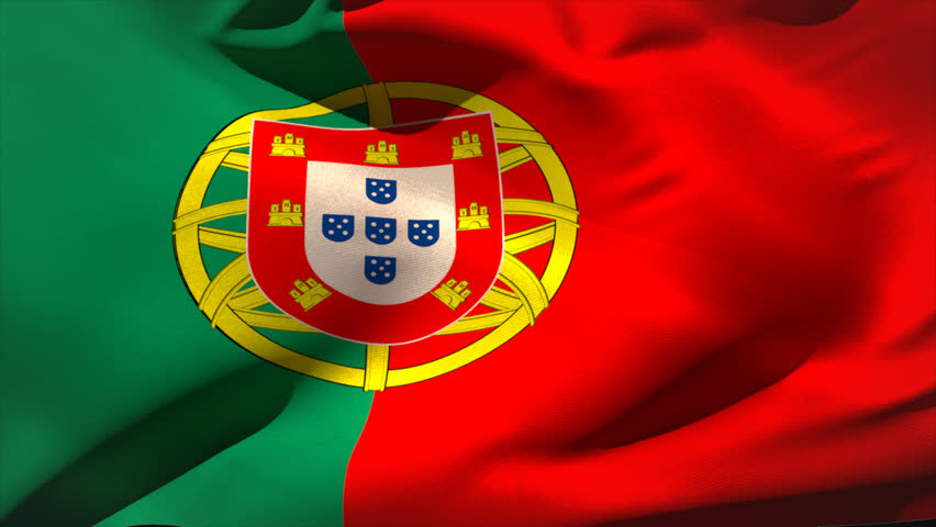 Digitally Generated Portugal Flag Waving Stock Footage