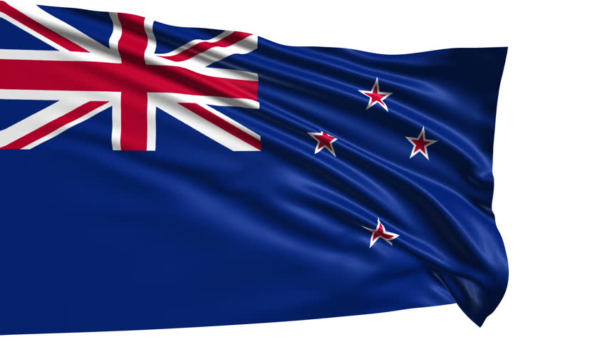 Close Up New Zealand Flag Blowing In The Wind, Looped Slowmotion, 4K ...