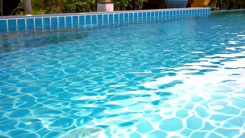 Luxury Swimming Pool With Sunny Hot Weather. Slow Motion. HD, 1920x1080 ...