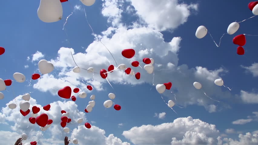 Heart-shaped Balloons Flying Up - Seamless Loop, Alpha Channel Included ...