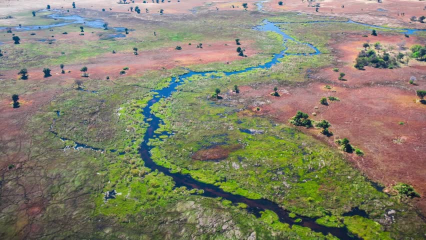 Okavango Delta Overflight In Africa Stock Footage Video 13573712 ...